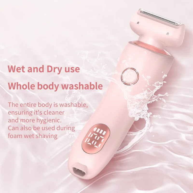NNEOBA 2 in 1 Waterproof Electric Shaver for Women Painless Hair Removal Pink